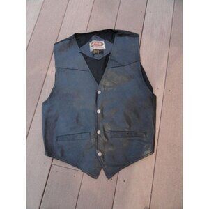 Men’s Vest Exclusive PARAGRAFF CLOTHING CO. Black Leather Large Motorcycle